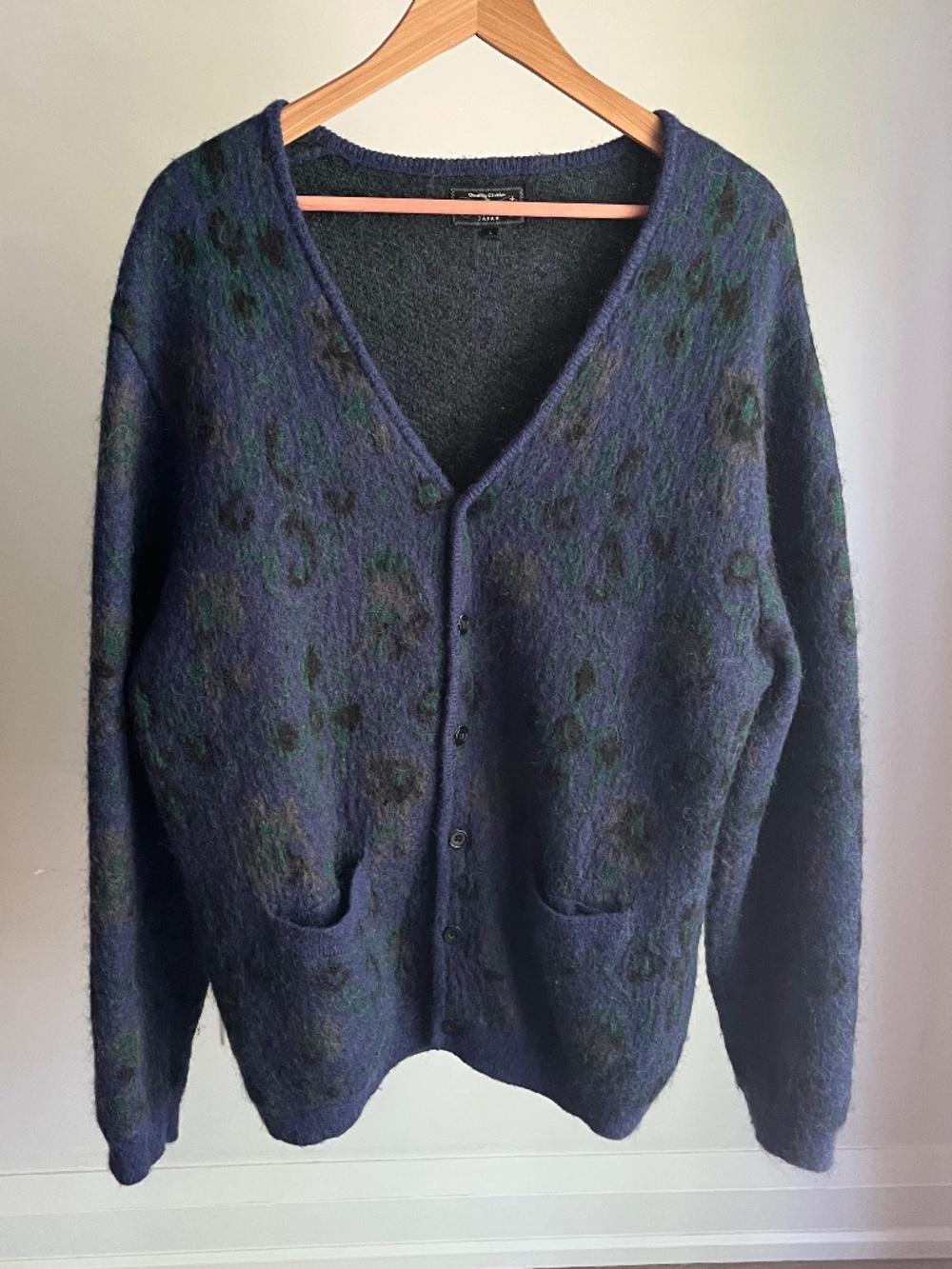Beams Plus Floral Print Jacquard Cardigan